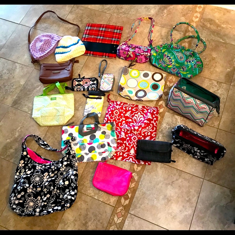 Multitude of bags, mostly thirty one